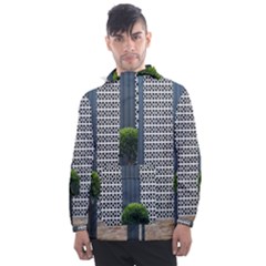 Exterior-building-pattern Men s Front Pocket Pullover Windbreaker by artworkshop