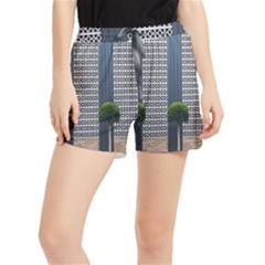 Exterior-building-pattern Women s Runner Shorts