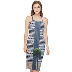 Exterior-building-pattern Bodycon Cross Back Summer Dress by artworkshop