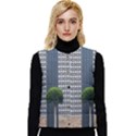 Exterior-building-pattern Women s Short Button Up Puffer Vest View1