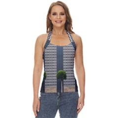 Exterior-building-pattern Basic Halter Top by artworkshop