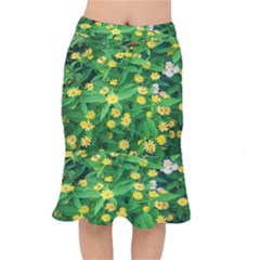 Flower Plant Spring Short Mermaid Skirt by artworkshop