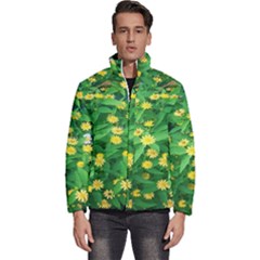 Flower Plant Spring Men s Puffer Bubble Jacket Coat by artworkshop