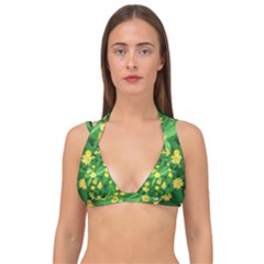 Flower Plant Spring Double Strap Halter Bikini Top by artworkshop