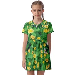 Flower Plant Spring Kids  Asymmetric Collar Dress by artworkshop