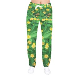 Flower Plant Spring Women Velvet Drawstring Pants by artworkshop