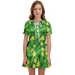 Flower Plant Spring Kids  Sweet Collar Dress by artworkshop