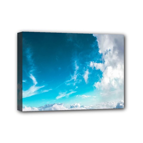 Landscape Sky Clouds Hd Wallpaper Mini Canvas 7  X 5  (stretched) by artworkshop