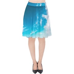 Landscape Sky Clouds Hd Wallpaper Velvet High Waist Skirt