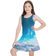 Landscape Sky Clouds Hd Wallpaper Kids  Lightweight Sleeveless Dress by artworkshop