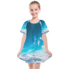 Landscape Sky Clouds Hd Wallpaper Kids  Smock Dress by artworkshop