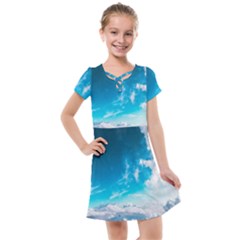 Landscape Sky Clouds Hd Wallpaper Kids  Cross Web Dress by artworkshop