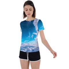 Landscape Sky Clouds Hd Wallpaper Back Circle Cutout Sports Tee by artworkshop