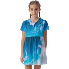 Landscape Sky Clouds Hd Wallpaper Kids  Asymmetric Collar Dress by artworkshop