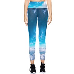 Landscape Sky Clouds Hd Wallpaper Pocket Leggings  by artworkshop