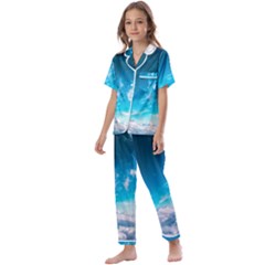 Landscape Sky Clouds Hd Wallpaper Kids  Satin Short Sleeve Pajamas Set by artworkshop