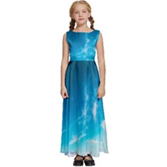 Landscape Sky Clouds Hd Wallpaper Kids  Satin Sleeveless Maxi Dress by artworkshop