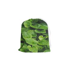 Layered Plant Leaves Iphone Wallpaper Drawstring Pouch (small) by artworkshop