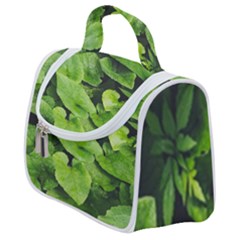 Layered Plant Leaves Iphone Wallpaper Satchel Handbag by artworkshop