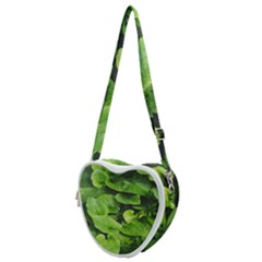 Layered Plant Leaves Iphone Wallpaper Heart Shoulder Bag by artworkshop