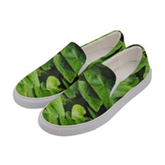 Layered Plant Leaves Iphone Wallpaper Women s Canvas Slip Ons by artworkshop