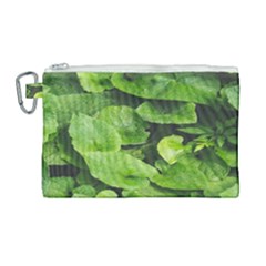 Layered Plant Leaves Iphone Wallpaper Canvas Cosmetic Bag (large) by artworkshop