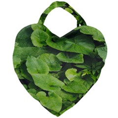 Layered Plant Leaves Iphone Wallpaper Giant Heart Shaped Tote by artworkshop