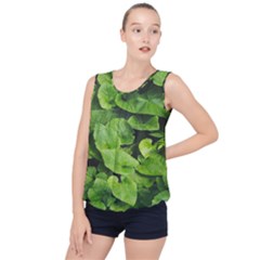 Layered Plant Leaves Iphone Wallpaper Bubble Hem Chiffon Tank Top by artworkshop