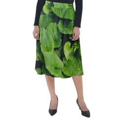 Layered Plant Leaves Iphone Wallpaper Classic Velour Midi Skirt  by artworkshop