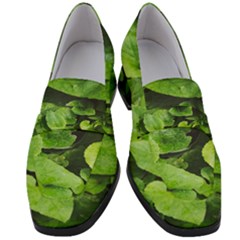 Layered Plant Leaves Iphone Wallpaper Women s Chunky Heel Loafers by artworkshop