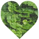 Layered plant leaves iphone wallpaper Wooden Puzzle Heart View1