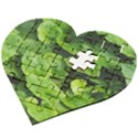 Layered plant leaves iphone wallpaper Wooden Puzzle Heart View2