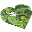 Layered plant leaves iphone wallpaper Wooden Puzzle Heart View3