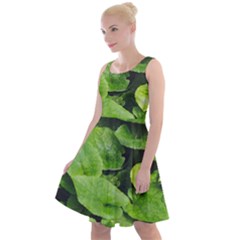 Layered Plant Leaves Iphone Wallpaper Knee Length Skater Dress by artworkshop