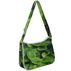 Layered Plant Leaves Iphone Wallpaper Zip Up Shoulder Bag by artworkshop