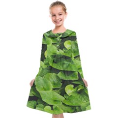 Layered Plant Leaves Iphone Wallpaper Kids  Midi Sailor Dress by artworkshop