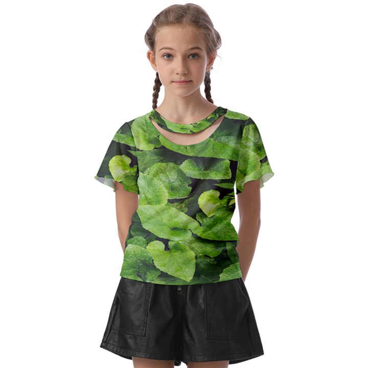 Layered plant leaves iphone wallpaper Kids  Front Cut Tee