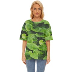 Layered Plant Leaves Iphone Wallpaper Oversized Basic Tee by artworkshop