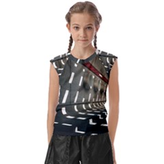 Leading Lines A Holey Walls Kids  Raglan Cap Sleeve Tee by artworkshop