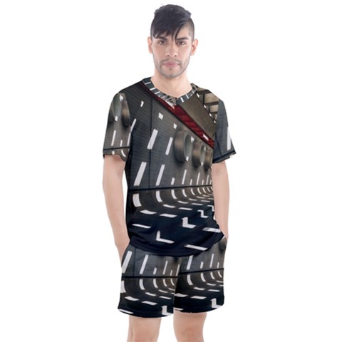 Leading Lines A Holey Walls Men s Mesh Tee And Shorts Set by artworkshop