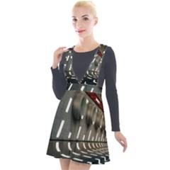 Leading Lines A Holey Walls Plunge Pinafore Velour Dress by artworkshop