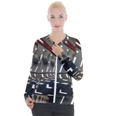 Leading Lines A Holey Walls Casual Zip Up Jacket by artworkshop