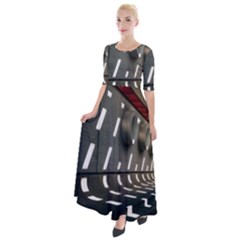 Leading Lines A Holey Walls Half Sleeves Maxi Dress by artworkshop