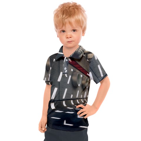 Leading Lines A Holey Walls Kids  Polo Tee by artworkshop