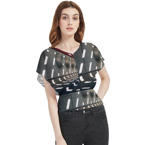 Leading Lines A Holey Walls Butterfly Chiffon Blouse by artworkshop