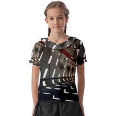 Leading Lines A Holey Walls Kids  Frill Chiffon Blouse by artworkshop