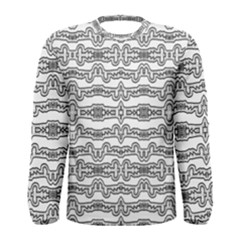 Black And White Tribal Print Pattern Men s Long Sleeve Tee