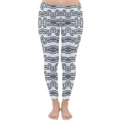 Black And White Tribal Print Pattern Classic Winter Leggings