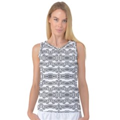 Black And White Tribal Print Pattern Women s Basketball Tank Top