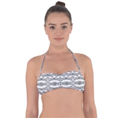 Black And White Tribal Print Pattern Halter Bandeau Bikini Top